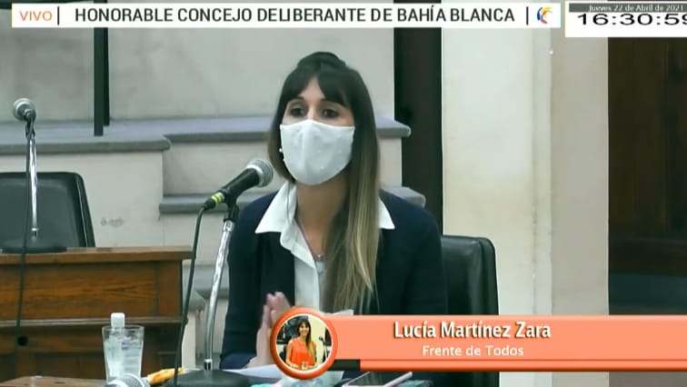 Lucía Martínez Zara, concejala del Frente de Todos
